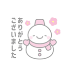 ピンク色スノーマン1【丁寧語・敬語】（個別スタンプ：2）