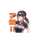 ロードバイク女子 ピンクジャージver（個別スタンプ：3）