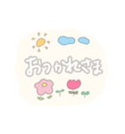 ゆるパステル。手書き文字。お花とお空。（個別スタンプ：5）