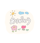 ゆるパステル。手書き文字。お花とお空。（個別スタンプ：6）