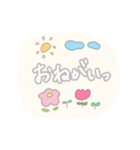 ゆるパステル。手書き文字。お花とお空。（個別スタンプ：10）