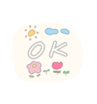 ゆるパステル。手書き文字。お花とお空。（個別スタンプ：29）