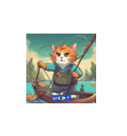 釣り猫の楽しさ（個別スタンプ：1）