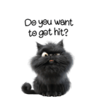 うざい黒猫（BIGステッカー）（個別スタンプ：1）