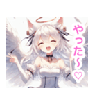 天使の猫耳付きの女の子スタンプ（個別スタンプ：2）
