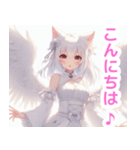 天使の猫耳付きの女の子スタンプ（個別スタンプ：6）