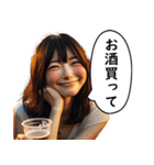 酒好きな美女【ビール・変顔・ネタ】（個別スタンプ：14）