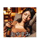 酒好きな美女【ビール・変顔・ネタ】（個別スタンプ：22）