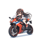 バイクに乗ってる女の子（個別スタンプ：4）