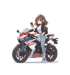 バイクに乗ってる女の子（個別スタンプ：5）