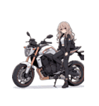 バイクに乗ってる女の子（個別スタンプ：7）