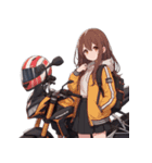 バイクに乗ってる女の子（個別スタンプ：8）