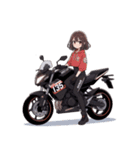 バイクに乗ってる女の子（個別スタンプ：9）