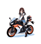 バイクに乗ってる女の子（個別スタンプ：11）