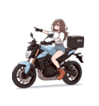 バイクに乗ってる女の子（個別スタンプ：12）