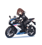 バイクに乗ってる女の子（個別スタンプ：13）