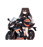 バイクに乗ってる女の子（個別スタンプ：14）