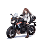 バイクに乗ってる女の子（個別スタンプ：15）