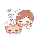 女の子と茶トラのにゃんこ（個別スタンプ：6）