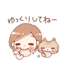 女の子と茶トラのにゃんこ（個別スタンプ：7）