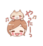 女の子と茶トラのにゃんこ（個別スタンプ：9）