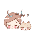 女の子と茶トラのにゃんこ（個別スタンプ：31）