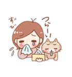 女の子と茶トラのにゃんこ（個別スタンプ：35）