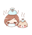 女の子と茶トラのにゃんこ（個別スタンプ：36）