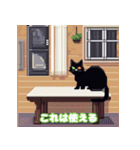 毎日使える黒猫ドットスタンプ（個別スタンプ：29）