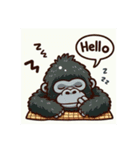 眠いゴリラのLINEスタンプ（個別スタンプ：4）