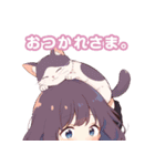 頭に猫乗ってる少女。その1（個別スタンプ：25）