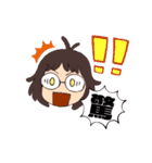 メガネ女子の一言スタンプ。（個別スタンプ：8）