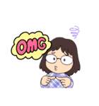 メガネ女子の一言スタンプ。（個別スタンプ：10）