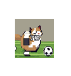 サッカーをする猫B（個別スタンプ：10）