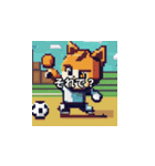 サッカーをする猫B（個別スタンプ：35）