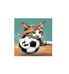 猫とサッカーボール（個別スタンプ：7）