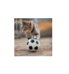 猫とサッカーボール（個別スタンプ：10）