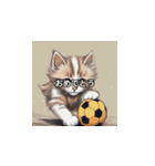 猫とサッカーボール（個別スタンプ：11）