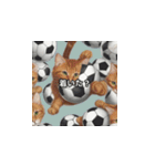 猫とサッカーボール（個別スタンプ：32）