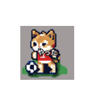 サッカーをする猫A（個別スタンプ：7）