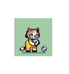 サッカーをする猫A（個別スタンプ：15）