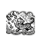 鳥獣戯画風とら（個別スタンプ：3）