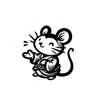 鳥獣戯画風ネズミ1（個別スタンプ：4）