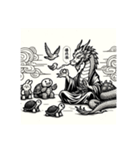 鳥獣戯画風辰（個別スタンプ：2）