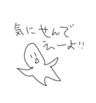 白い人 左手で描いた！（個別スタンプ：5）