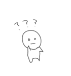 白い人 左手で描いた！（個別スタンプ：14）