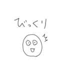 白い人 左手で描いた！（個別スタンプ：23）