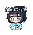 ちびキャラTシャツ女子（個別スタンプ：11）