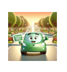 緑の車の冒険（個別スタンプ：23）