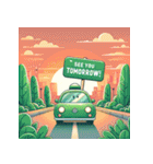 緑の車の冒険（個別スタンプ：35）